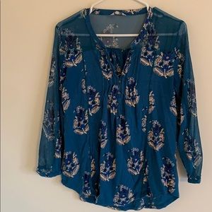 Teal Lucky Brand Blouse
